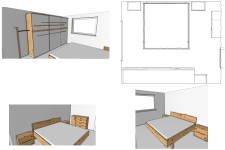 Entwurf Schlafzimmer aus Zirbenholz